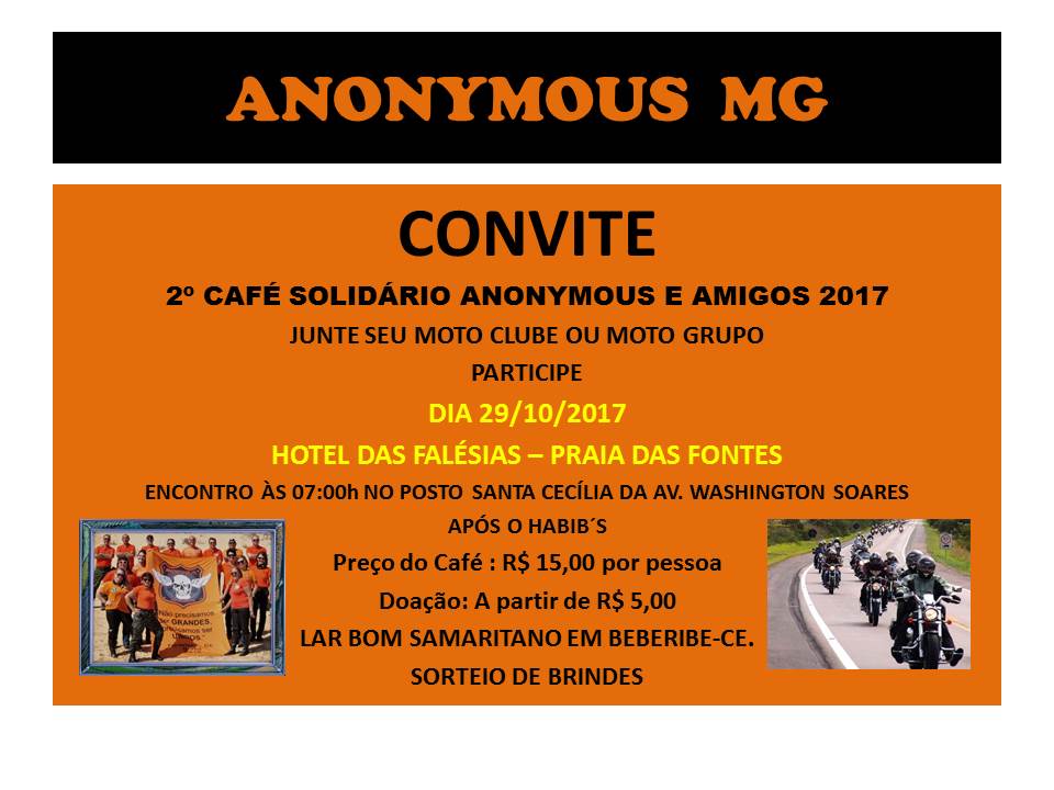 CONVITE II CAFÉ SOLIDÁRIO ANONYMOUS E AMIGOS